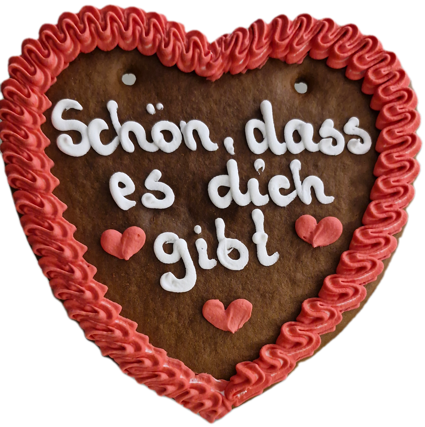Lebkuchenherz M (24x22cm), Schön dass es Dich gibt (rot)
