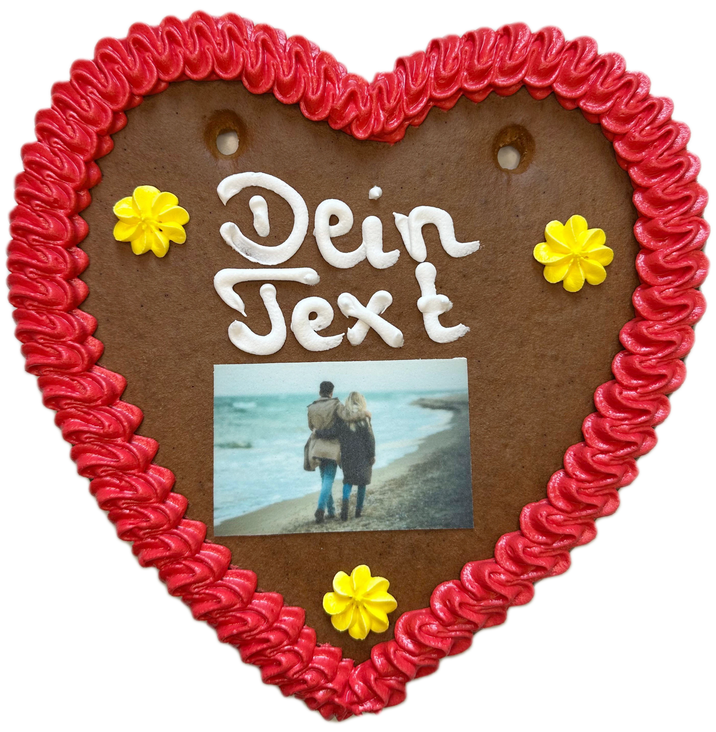 Lebkuchenherz mit Text & Foto