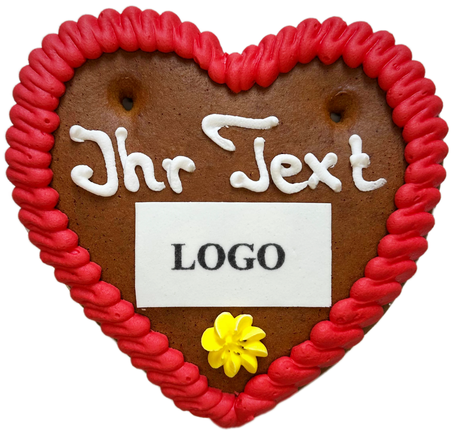 Lebkuchenherz mit Text & Logo