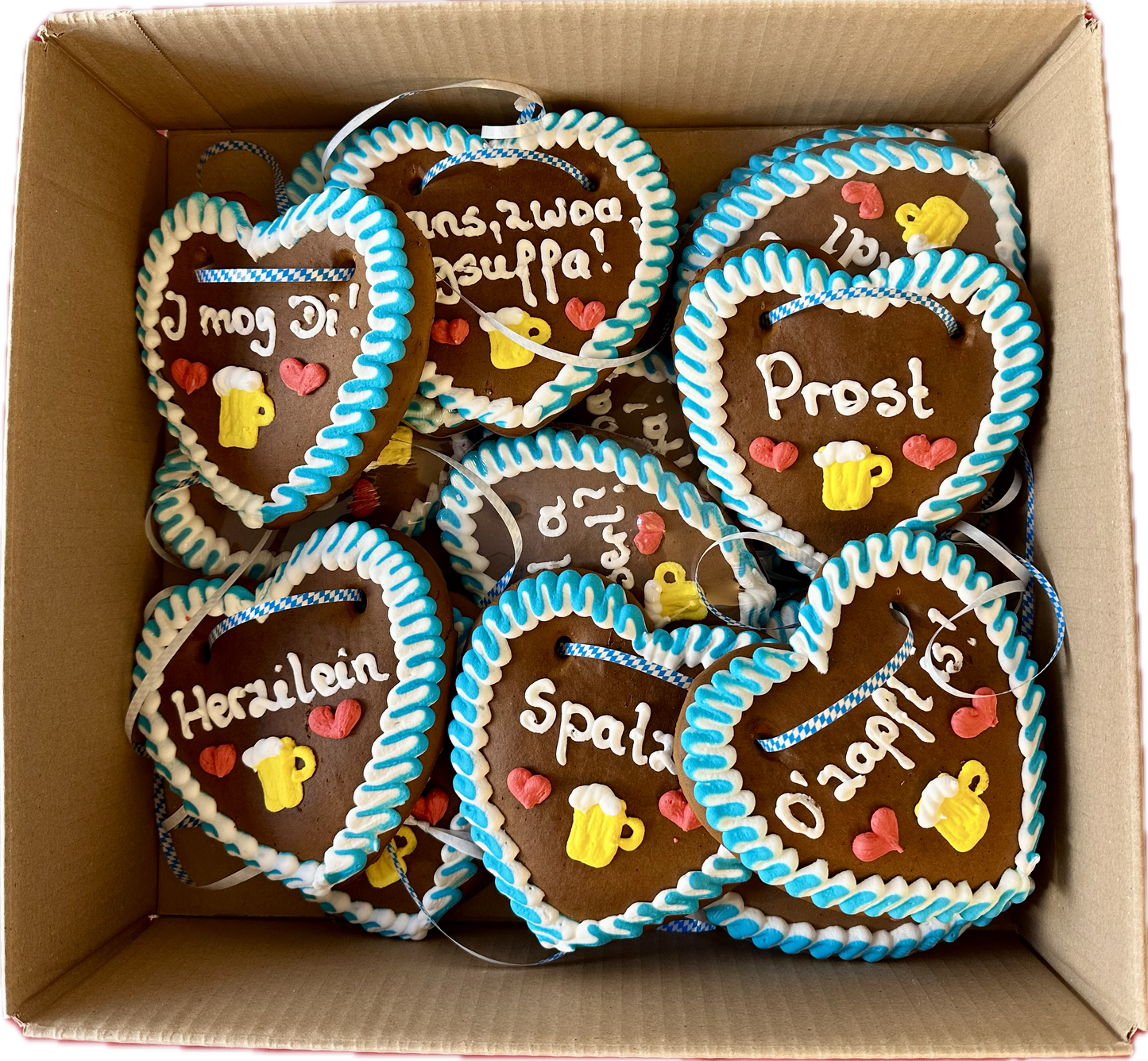 Lebkuchenherzen Mischkarton Bayerisch