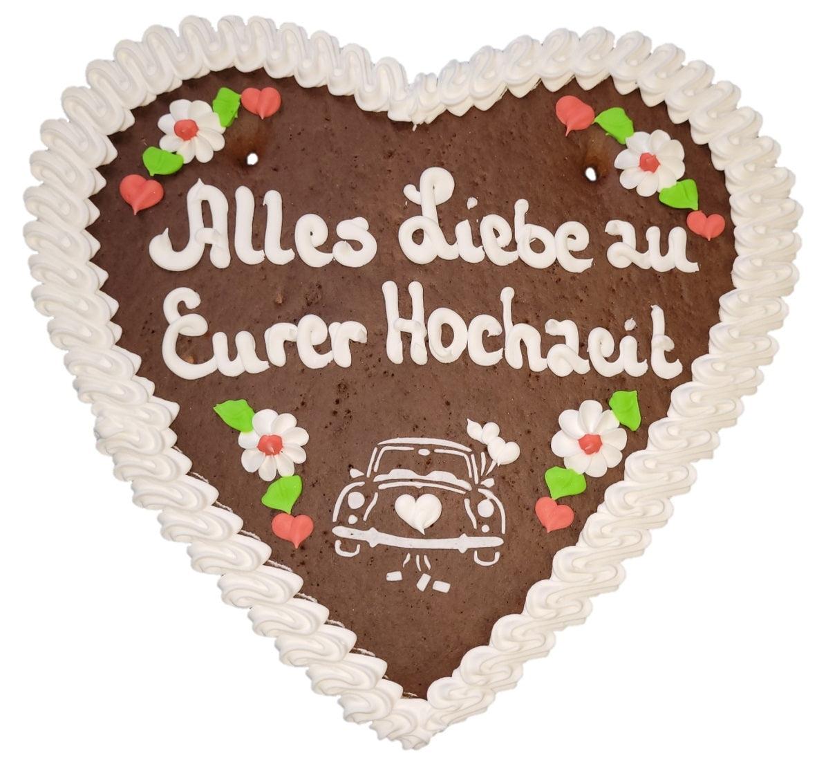 Lebkuchenherz XL (36x34cm), Alles Liebe zu Eurer Hochzeit - Lebkuchenherz.de
