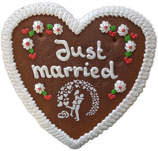 Lebkuchenherz Just married