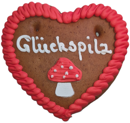 Lebkuchenherz S (17x15cm), Glückspilz