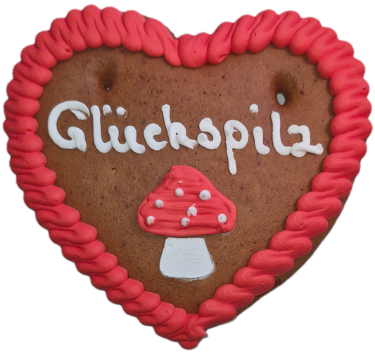 Lebkuchenherz S (17x15cm), Glückspilz