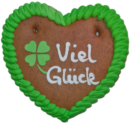 Lebkuchenherz S (17x15cm), Viel Glück