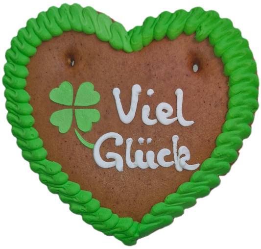 Lebkuchenherz S (17x15cm), Viel Glück