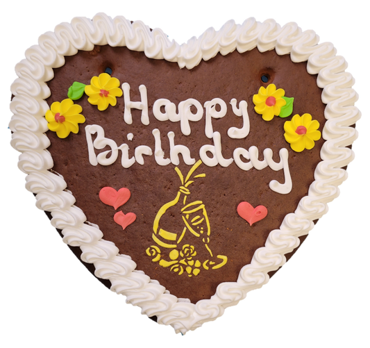 Lebkuchenherz L (27x28cm), Happy Birthday