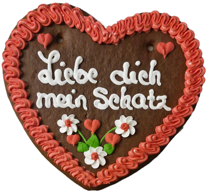 Lebkuchenherz L (27x28cm), Liebe dich mein Schatz