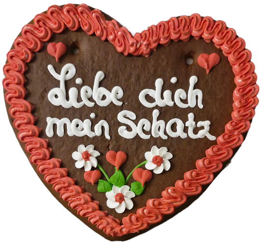 Lebkuchenherz L (27x28cm), Liebe dich mein Schatz