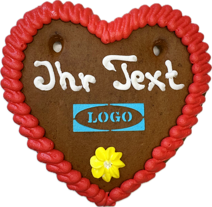 Lebkuchenherzen mit Logo-Druck