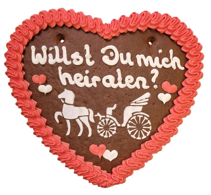 Lebkuchenherz L (27x28cm), Willst Du mich heiraten?