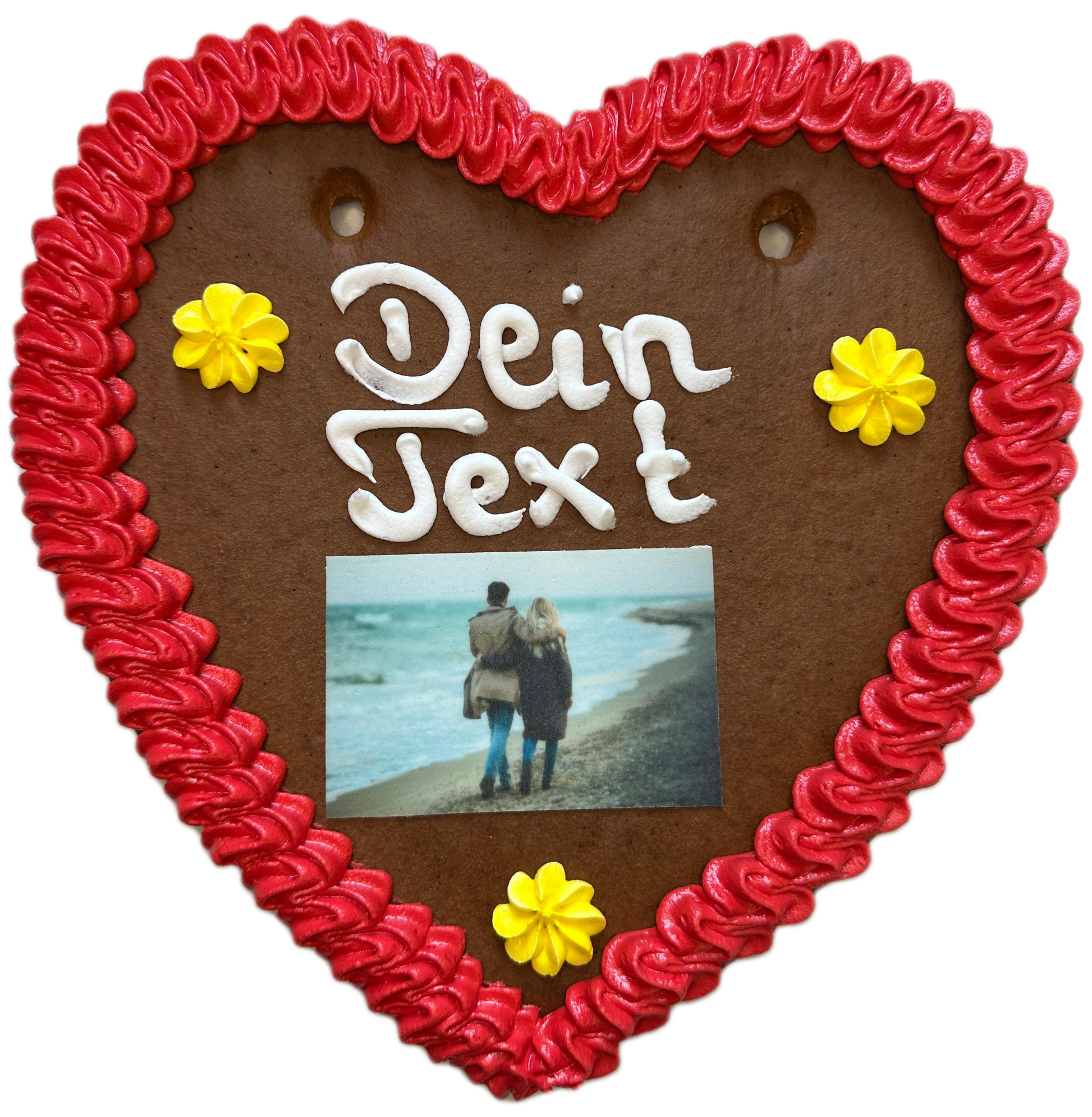 Lebkuchenherz mit Text & Foto