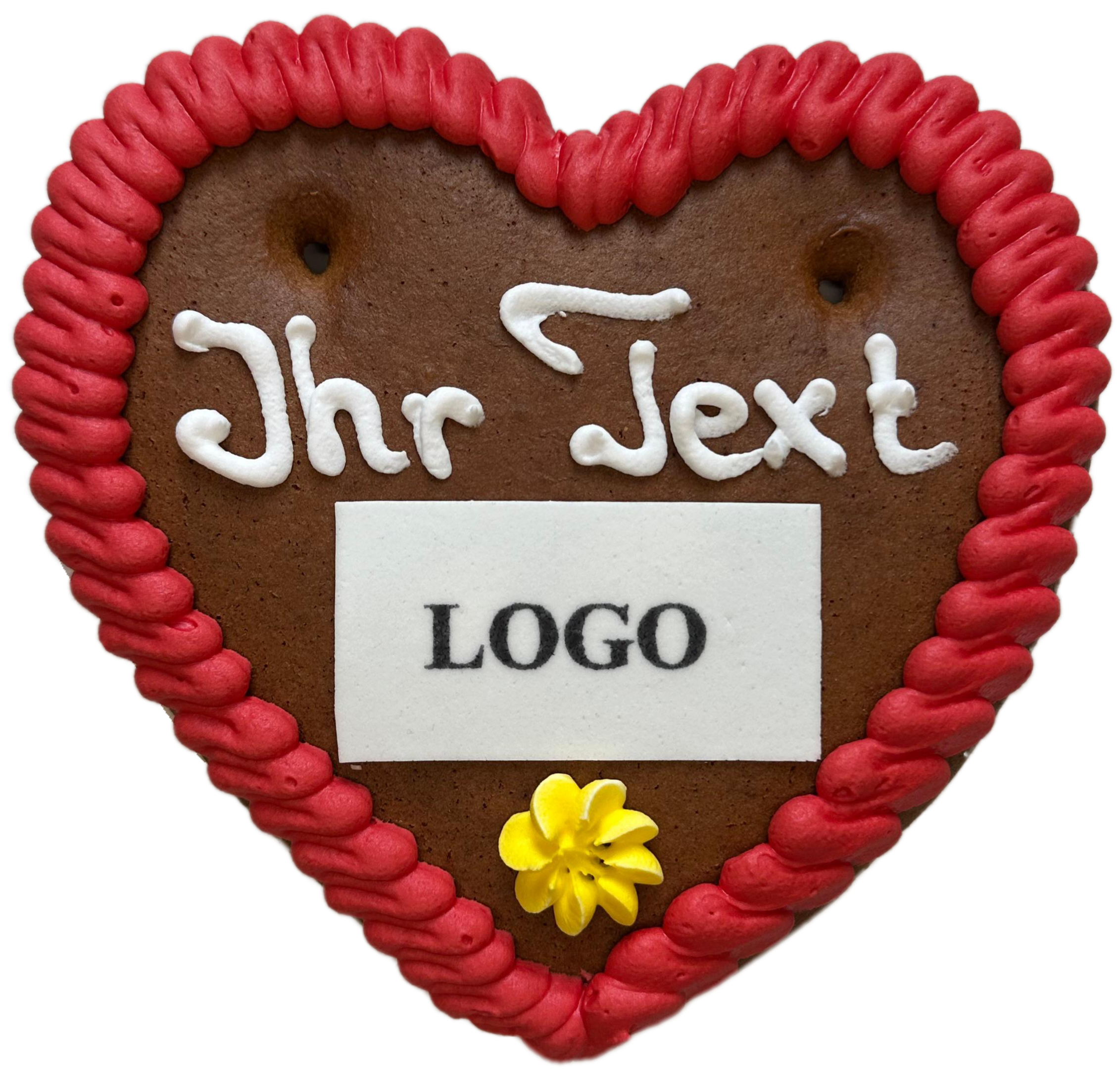 Lebkuchenherz mit Text & Logo