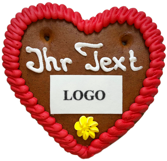 Lebkuchenherz mit Text & Logo