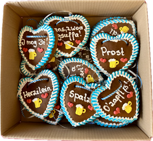 Lebkuchenherzen Mischkarton Bayerisch