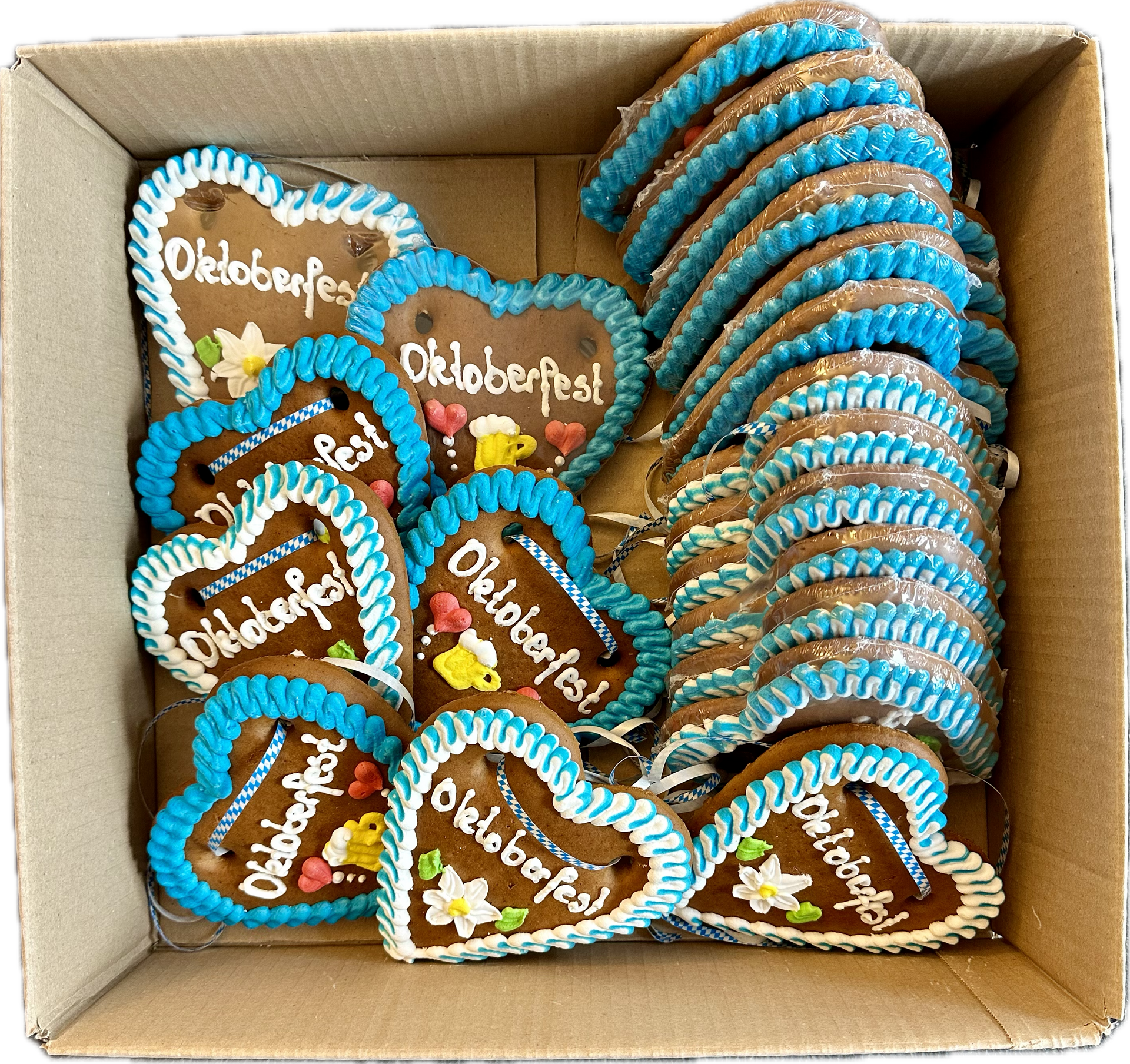 Mischkarton 20 Wiesn Lebkuchenherzen – Jetzt bestellen –