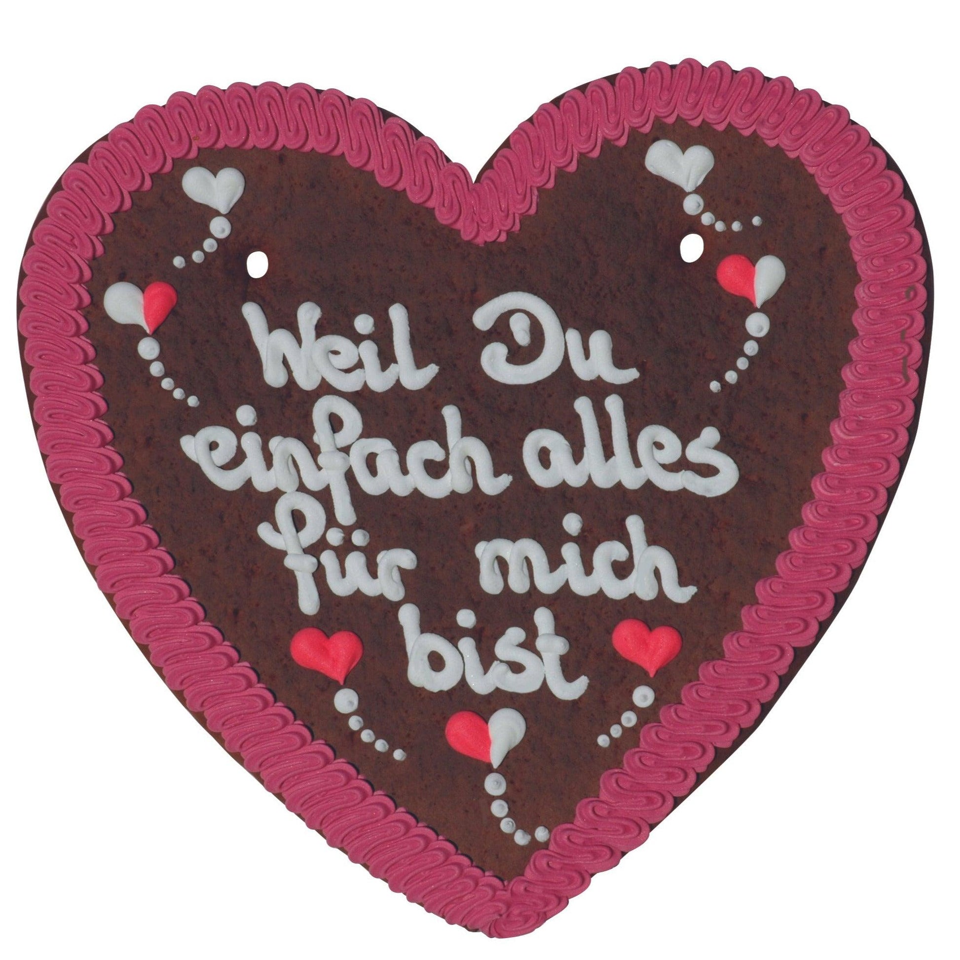 Lebkuchenherz XXL (46x43cm), Weil Du einfach alles für mich bist - Lebkuchenherz.de