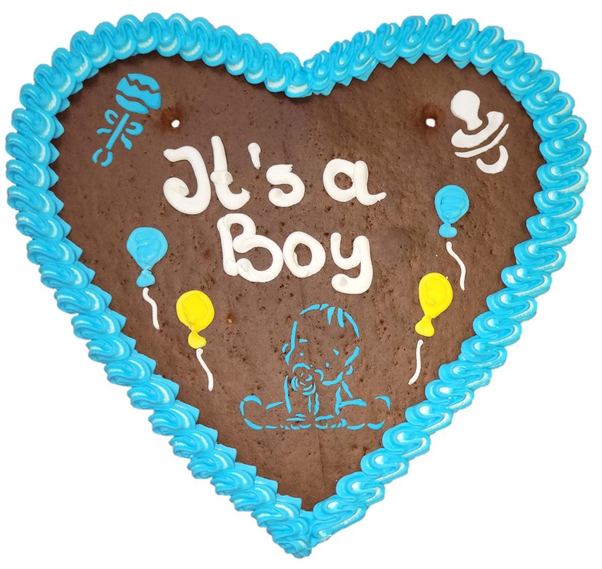 Lebkuchenherz XL (36x34cm), It´s a Boy - Lebkuchenherz.de