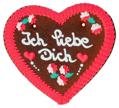 Lebkuchenherz rot-Ich liebe Dich