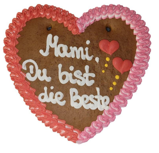 Lebkuchenherz M (24x22cm), Mami Du bist die Beste - Lebkuchenherz.de